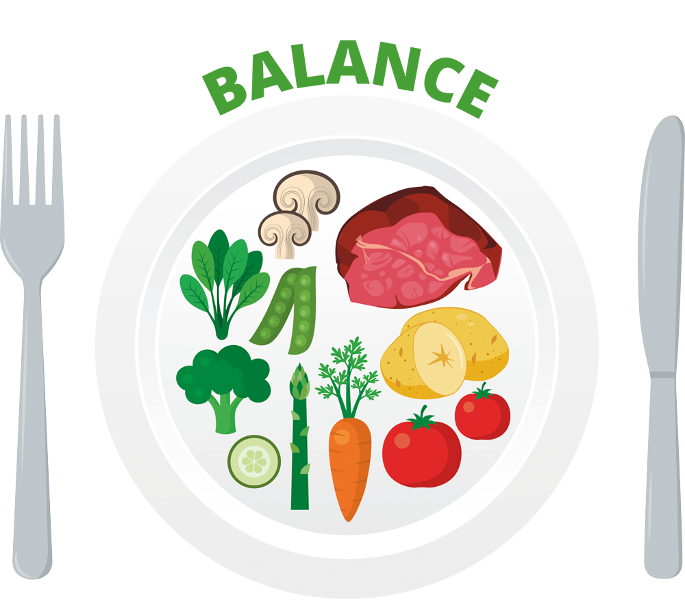 A balanced plate of different food types