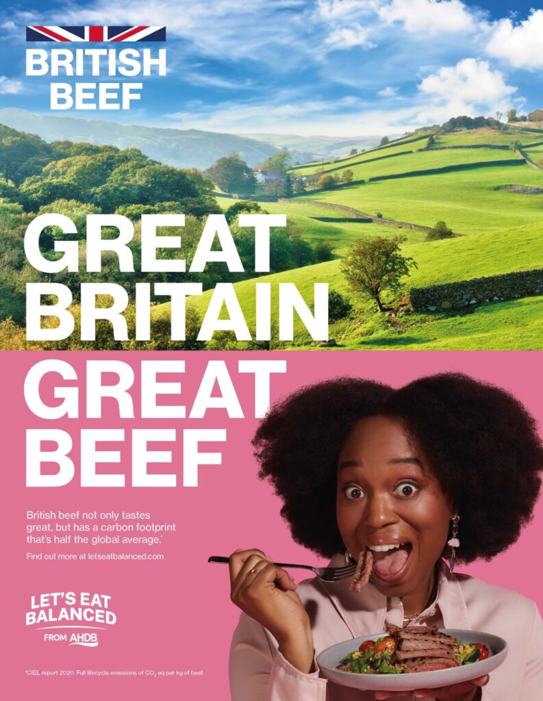 An example of a newspaper advert for British beef