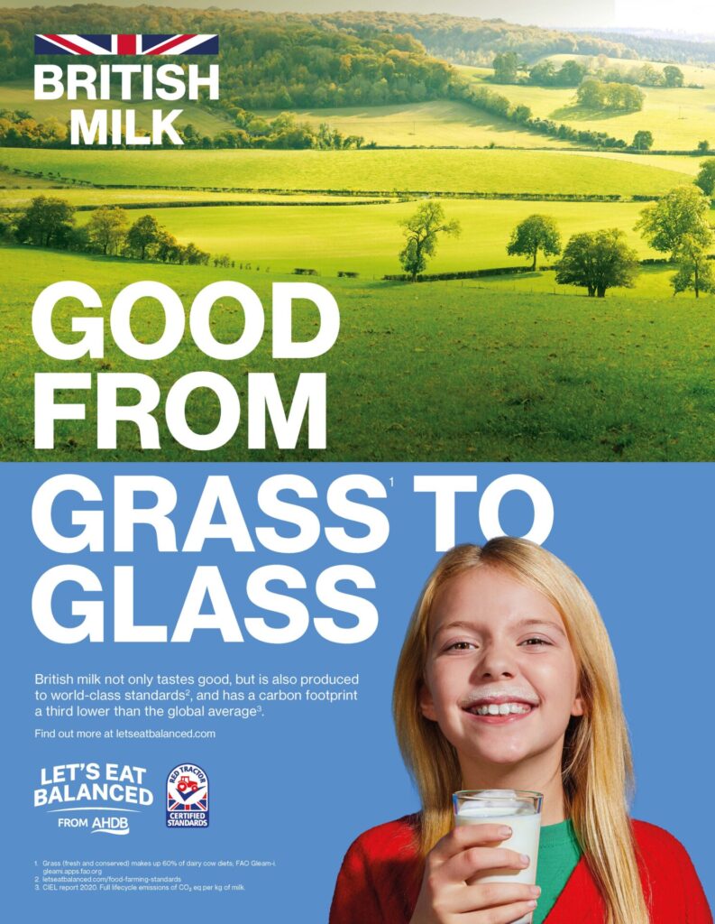 Example of a newspaper advert for British dairy